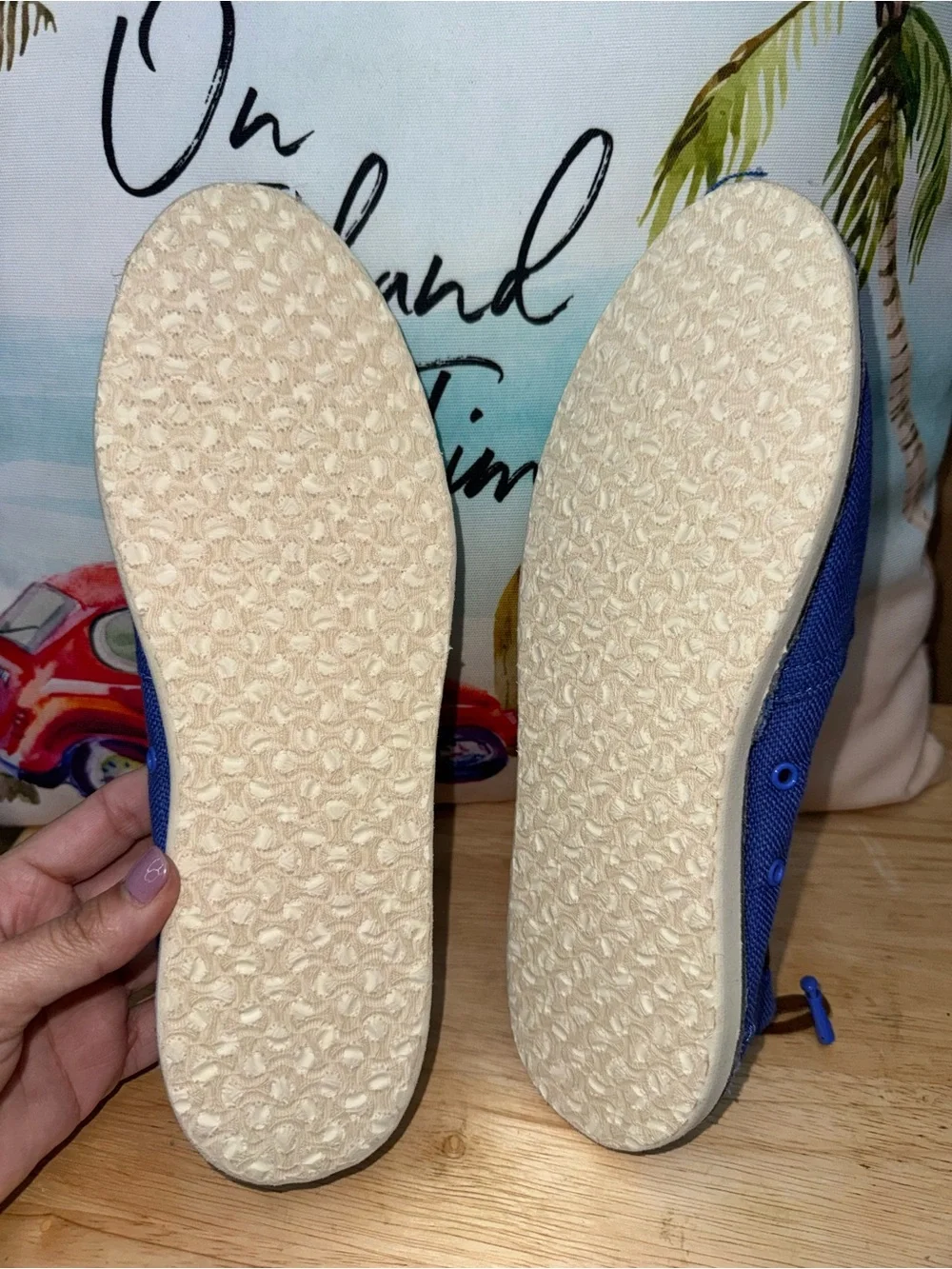 TOMS NWT! Women'S Blue Burlap Bimini Shoes Size 8.5